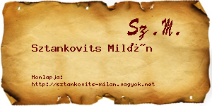 Sztankovits Milán névjegykártya